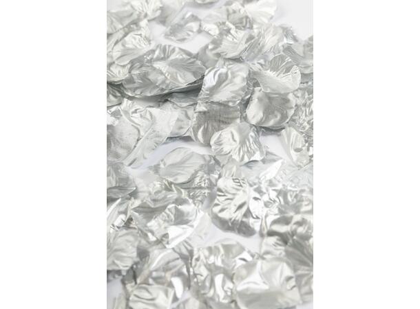 Roseblad strø 144stk metallisk sølv Pakke: 21x15x1cm 144stk Polyesterstoff 