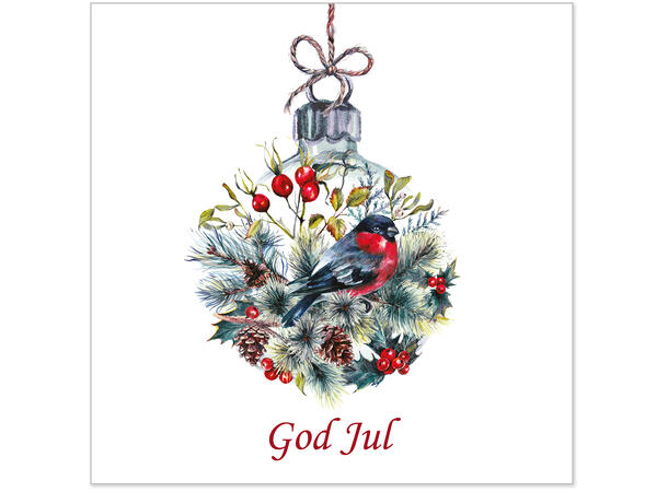 Serviett God Jul Dompapp i kule Lunsjserviett 20 stk 3-lags 33x33cm 