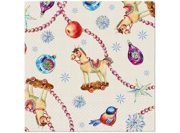 Serviett Horses And Baubles Lunsjserviett 20 stk 3-lags 33x33cm 