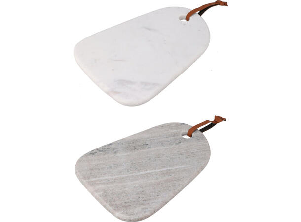Skjærebrett grå marmor m/skinn 30x21cm 