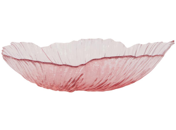 Skål blomst glass klar/rosa 20,5x5cm 