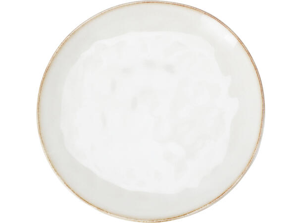Tallerken keramikk krem m/brun d:21cm 
