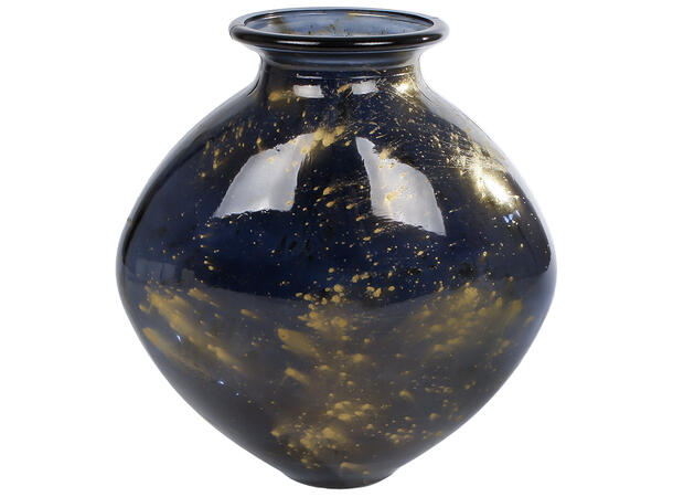 Vase Meguino m.blå/gull glass 24x10x26cm Forpakning 2 stk Produsert i Spania 