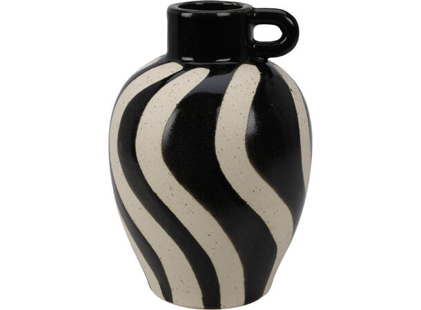 Vase keramikk 13x19cm brun/sort 2ass Vekt:700gram 