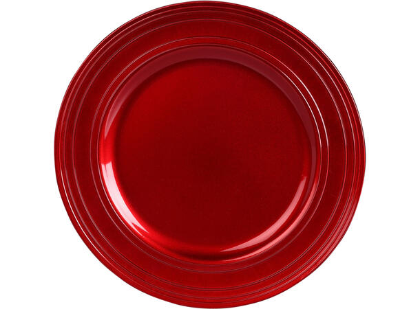 Dekketallerken rød d:33cm Display 12stk 