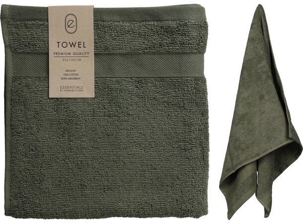 Håndkle mørk grønn 50x100cm 100 % Bomull 550g/m 