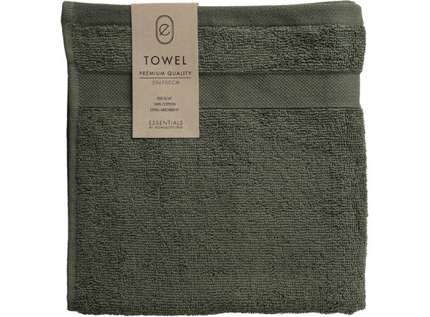 Håndkle mørk grønn 50x100cm 100 % Bomull 550g/m 