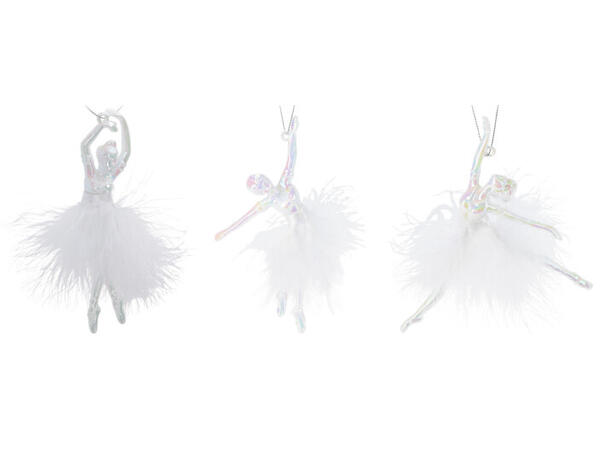 Juletrepynt ballerina PP Gull 15cm 3ass 48 stk pr displayboks 