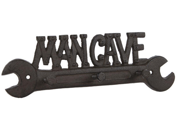 Knaggrekke Man Cave brun metall 27x9,5cm 