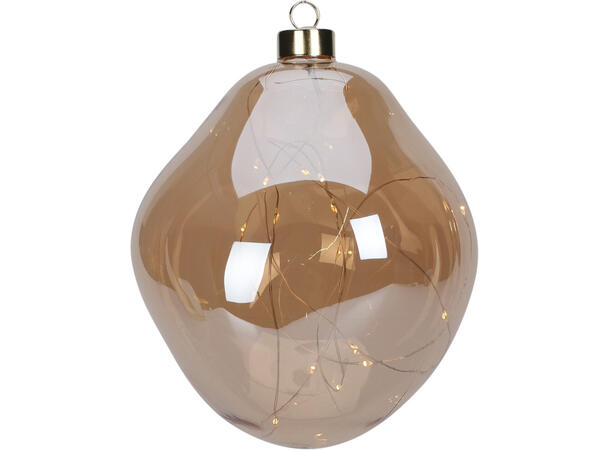 Kule Organisk amber glass 15 LED 15cm Batteri: 2xAA Ikke inkludert Timer 6/18t 