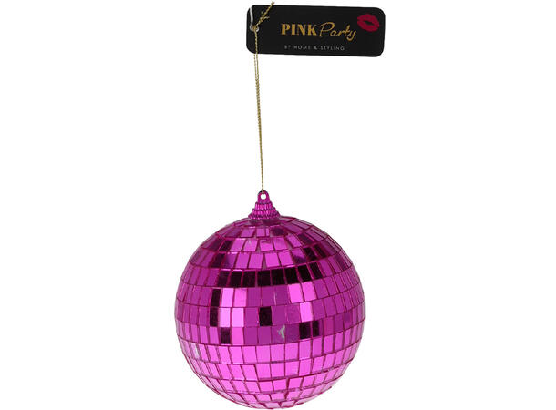 Kule rosa disco/speilkule 10cm 2ass Display 12stk 