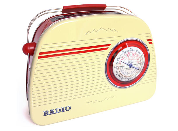 Metallboks Radio beige retro 32x22x7cm 3000ml volum 