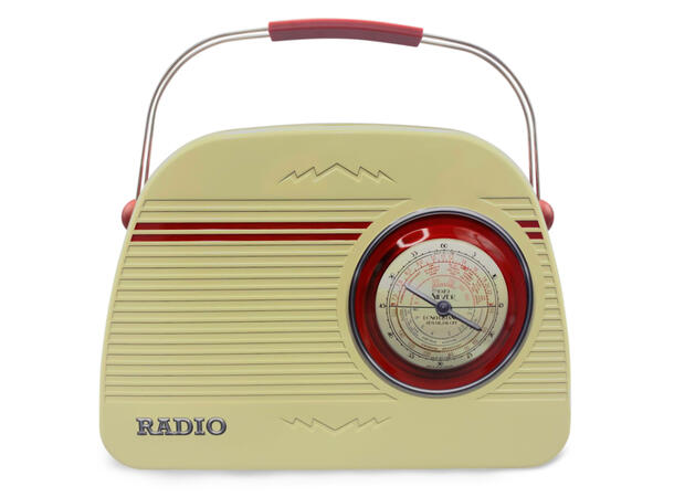 Metallboks Radio beige retro 32x22x7cm 3000ml volum 