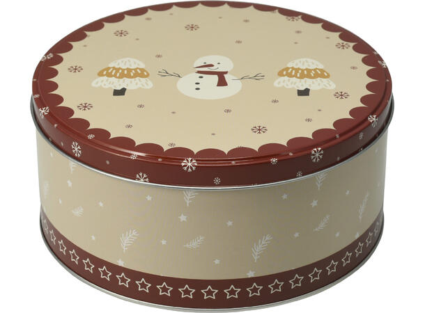 Metallboks rund retro jul 14-19cm s/3 14x6,5cm 16,5x8,5cm 19,5x8,5cm 