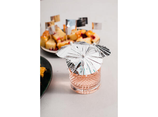 Parasoll drink metallisk sølv 10stk 