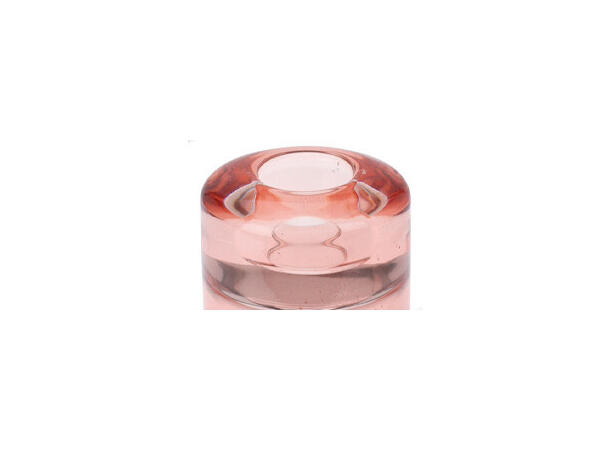 Telysestake glass 5,5x6cm rosa/burg 2ass Display: 24stk 