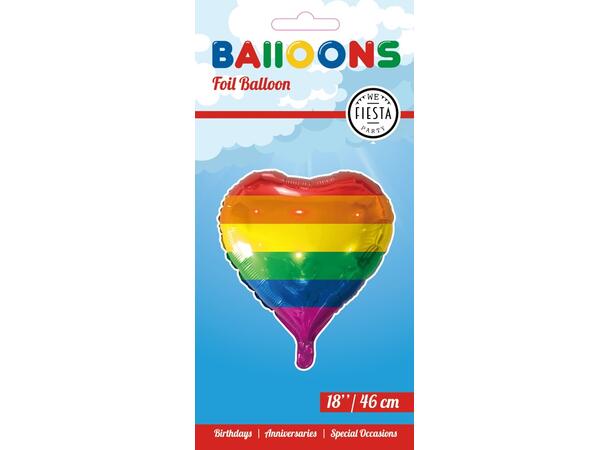 Ballong hjerte Folie 45cm Pride Regnbue Pakke: 20x9,5cm 19gram Til luft/helium 
