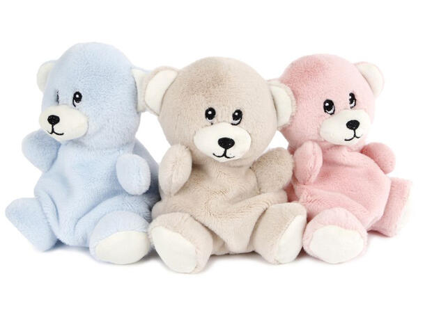 Bamse plysj beige,rosa, blå 15cm 3asx 