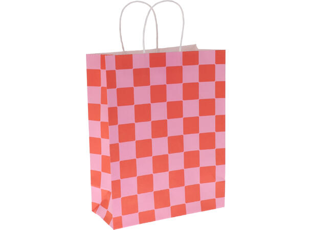 Gavepose rutet/stripet 25x12x23cm 4ass Forpakn: 12stk. Vekt:140gram Kraftpapir 