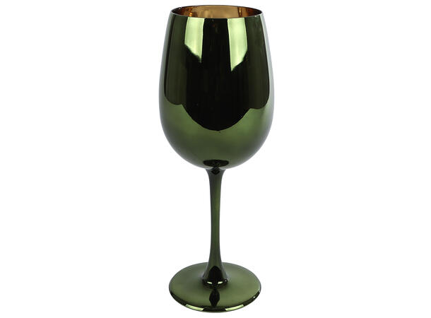 Glass grønn metallisk glass h:22,5cm 