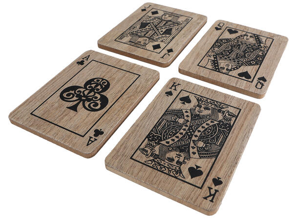 Glassbrikke tre kort/game 9x10,5x4cm s/4 