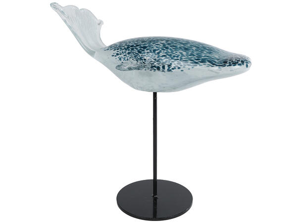 Hval m/stativ glass gråblå 30x13,5x29cm 