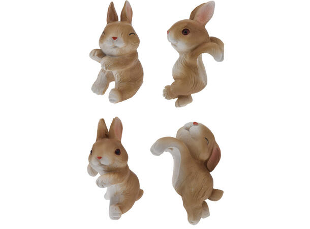 Kanin hare henge til kant 8,5cm 4ass 24 stk i displayboks Vekt:55gram 
