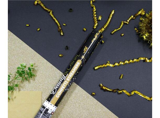 Konfetti Kanon strimler gull 40cm Display 12stk 