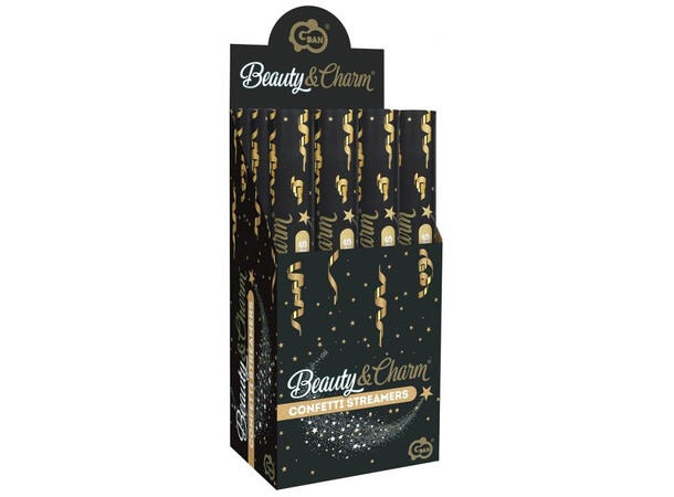 Konfetti Kanon strimler gull 40cm Display 12stk 