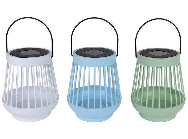 Lykt LED solar plast 13x15cm 2ass Grønn,blå - Utendørs bruk 