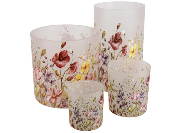Lysglass frostet stemning 12x12x20cm 