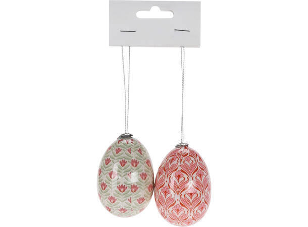 Påskeegg blomstret 4,5x6,5cm 2ass s/2 36 pk i display Materiale: Isopor 