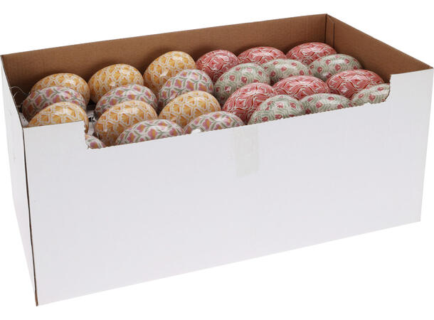 Påskeegg blomstret 4,5x6,5cm 2ass s/2 36 pk i display Materiale: Isopor 