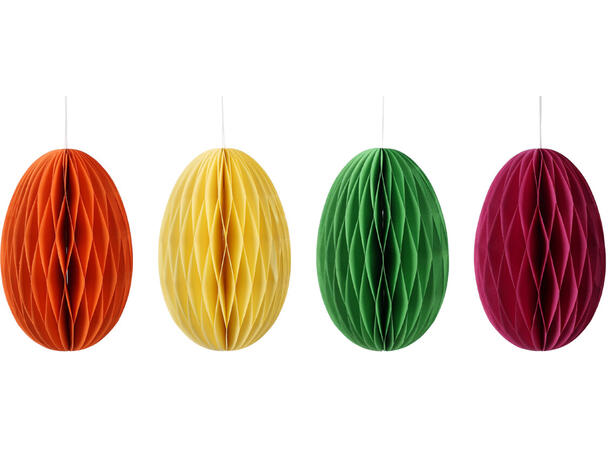 Påskeegg papir 6x9,5cm ass farger 24 stk pr displayboks 