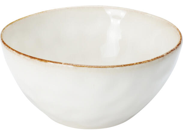 Skål keramikk krem m/brun 15x7,3cm Forpk 6stk 620ml 