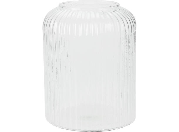Vase stripet resirkulert glass 19x24cm Vekt:700gram 