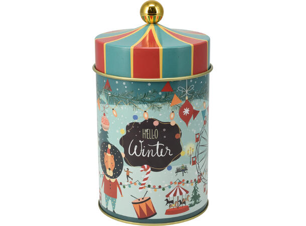 Boks metall Julenatt 10x18cm 2ass Forpk 12stk 