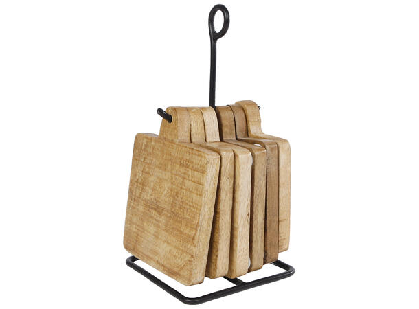 Glassbrikke tre m/stativ 11x11x22cm s/6 