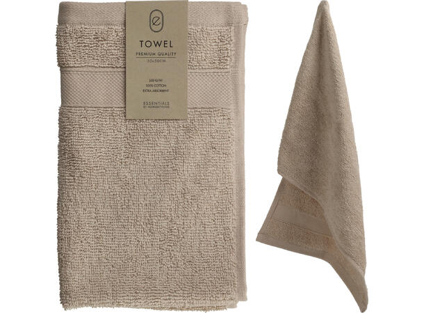 Håndkle sand 30x50cm Forpk: 12stk 100 % Bomull 550g/m 