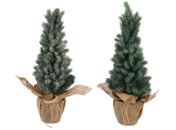 Juletre grønn furu jutesekk 25x65cm 2ass Forpakning 4stk 