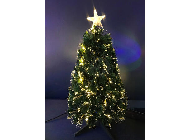 Juletre grønt fiberoptisk varmhvit 90cm IP44 Adapter 