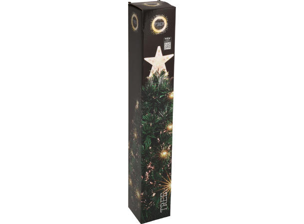 Juletre grønt fiberoptisk varmhvit 90cm IP44 Adapter 