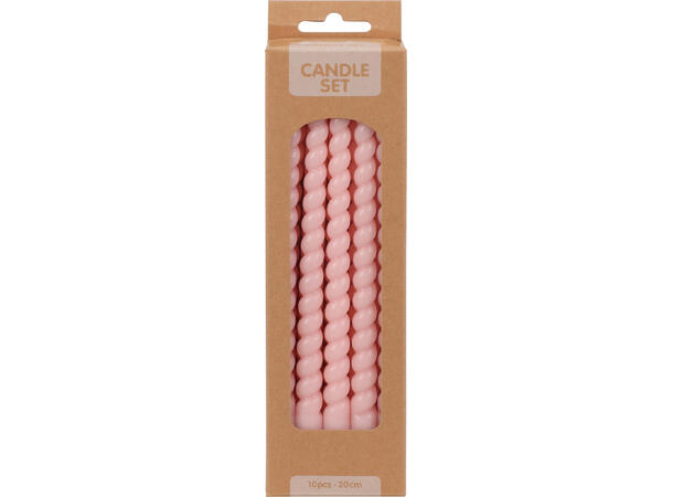 Kronelys mini vri 20cm D1,2cm 5ass 10stk Sort,grå,hvit,grønn,rosa 