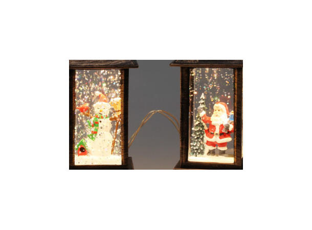 Lykt m/LED lys 5x13cm antikk brun 4ass Display 16stk Batteri CR2032 inkl. 