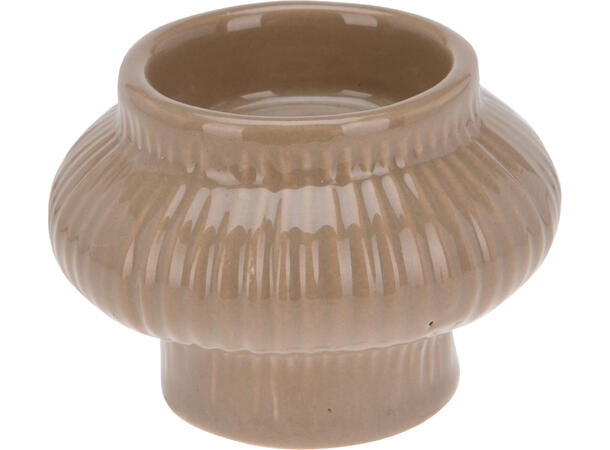 Lysestake keramik krone/telys 8x6cm 4ass Vekt:150gr Teracotta, Khaki, Grønn, Nude 